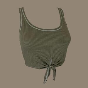 Front tie tank top